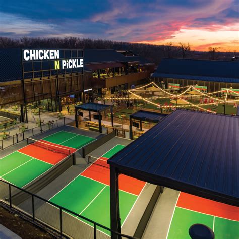 Chicken n pickle st charles. We are the Place for your Next Event. Host your next Birthday Party, Fundraising Event, Corporate Event, Rehearsal Dinner, and so much more with us! We will have 9 unique event spaces to host groups from 20 – 1,000+. Our property will have 11 Pickleball courts, 2 bocce ball courts, 4 shuffleboard courts, Full-Service bars, and On-Site catering. 