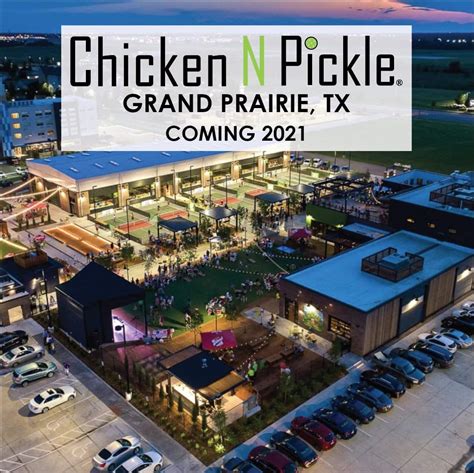 Chicken n pickle- grand prairie photos. Chicken N Pickle- Grand Prairie. 2965 S Hwy 161, Grand Prairie, Texas 75052 USA. 188 Reviews View Photos $$ $$$$ Reasonable. Closed Now. Opens Sat 10a Independent. Add to Trip. More in Grand Prairie; Edit Place; Force Sync. Remove Ads. Learn more about this business on Yelp. Reviewed by ... 