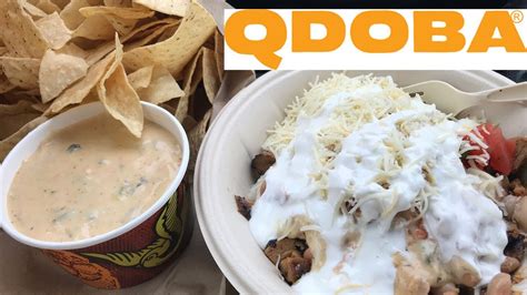 Nutrition Summary. There are 450 calories in a 1 bowl serving of Qdoba Chicken Queso Mini Bowl. Calorie breakdown: 43.6% fat, 33.5% carbs, 22.9% protein. * DI: Recommended Daily Intake based on 2000 calories diet.