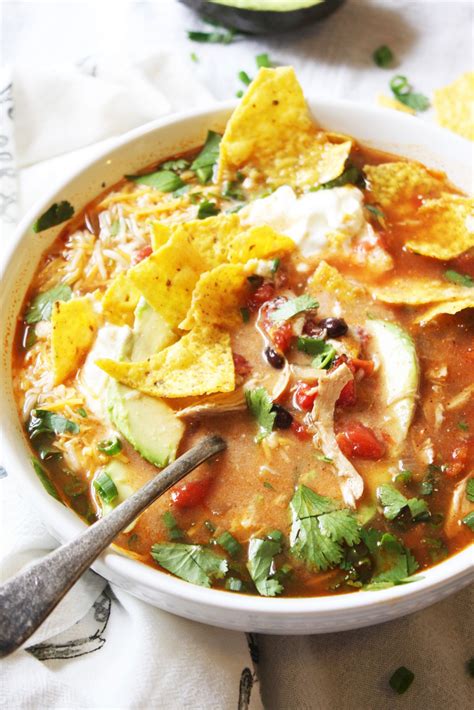 Chicken tortilla soup chili. Nov 18, 2019 · Preheat oven to 350. Cut tortilla into small strips spray with cooking oil and lay on a baking sheet and cook for approximately 12 minutes or until crispy, flipping half way through cook time. Take butter and melt over medium/high heat in a pan and add onions and minced garlic and cook for 10 minutes until soft. 