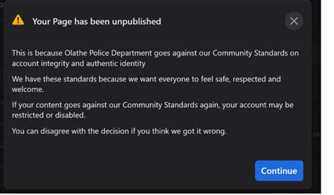 Chief: Olathe Police’s Facebook page is unpublished without warning