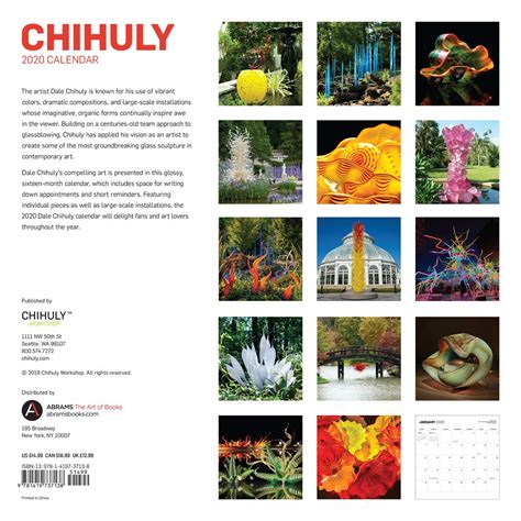Read Online Chihuly 2020 Wall Calendar By Dale Chihuly