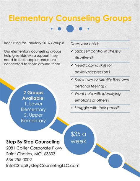Child Counseling Groups at Step By Step Counseling, LLC Event flyer templates, Free flyer