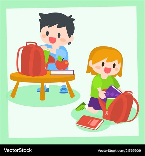 Child Getting Ready For School Clipart