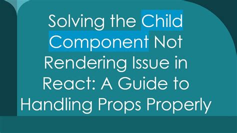 Child component not updating when props change.  Context Performance Issues: When a Context Pro...
