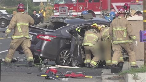 Child killed in Riverside head-on collision; 4 hurt; 4 others injured