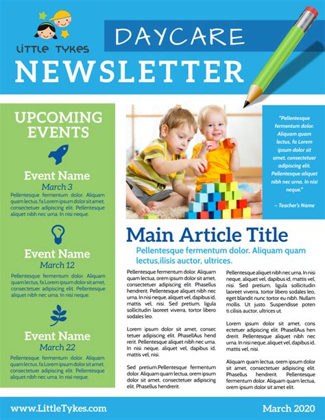 Childcare Newsletter Template