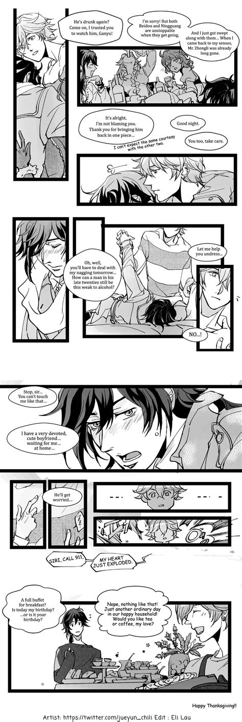 Childe x ganyu comic. Childe's reaction potential is waaaaay better though. Ganyu's playstyle is so restrictive that even the best elemental applicator in the game (Xingqiu) isn't good enough for her. Childe can pair with stuff like c6 Fischl to become ridiculously stronger and has a far higher chance that any new support released synergizes with him over Ganyu. 