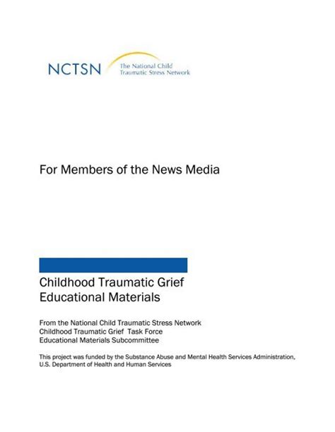 Childhood Traumatic Grief Educational Materials