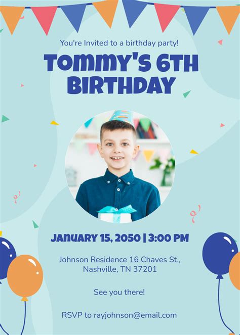 Children's Birthday Invitation Template