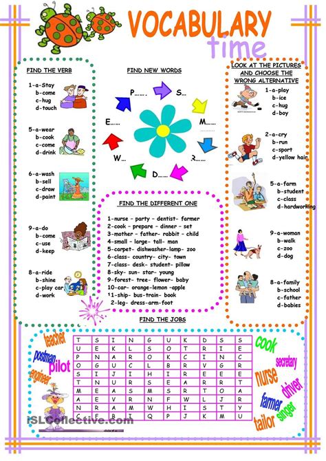 Children Games Printable English ESL Vocabulary Worksheets