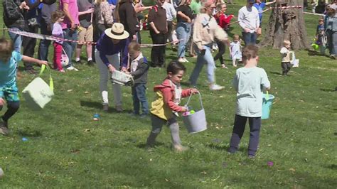 Children gather for Francis Park's Easter egg hunt