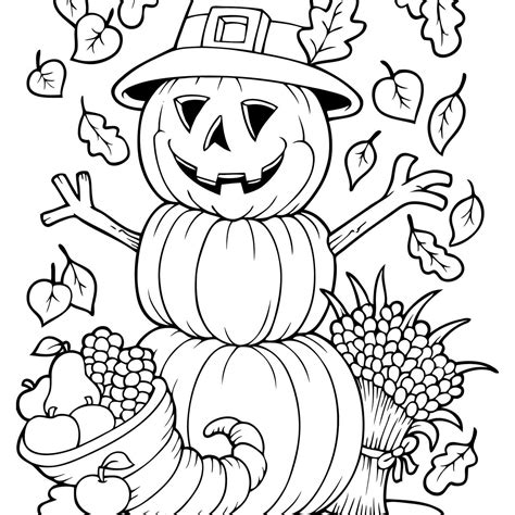 Childrens Fall Coloring Pages Printable