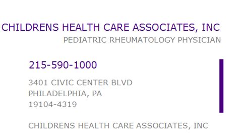 Childrens Health Care Associates Inc., Phila, PA 19104 MD.com