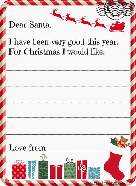 Childrens Santa Letter Templates