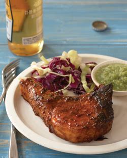 Chile-Glazed Pork Chops with Fresh Tomatillo Sauce