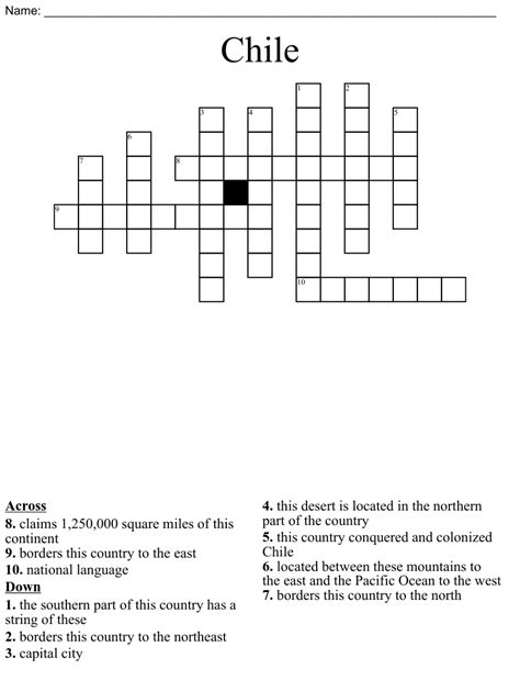 The Crossword Solver found 30 answers to "chilean range/10636", 5 letters crossword clue. The Crossword Solver finds answers to classic crosswords and cryptic crossword puzzles. Enter the length or pattern for better results. Click the answer to find similar crossword clues..
