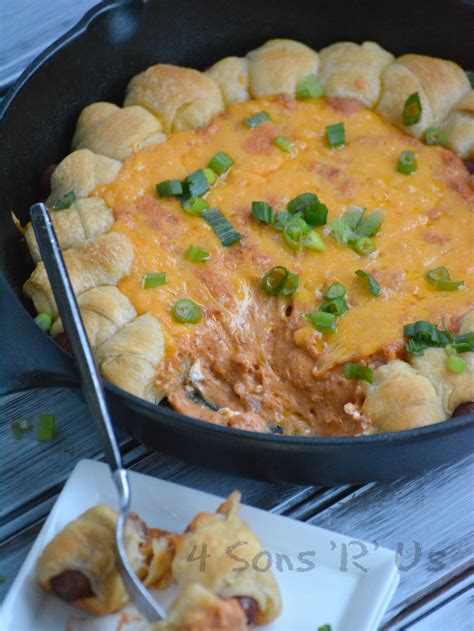 Chili Cheese Dog Pull Apart Dip - 4 Sons