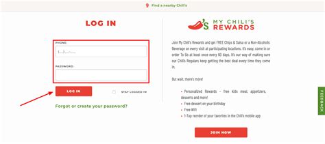 Chili rewards login. In addition to FREE Chips & Salsa (or a Non-Alcoholic Beverage)*, you get: Personalized Rewards just for you – free kids meals, free delivery, free appetizers, free desserts and more! Free dessert on your birthday. 1-Tap reorder of your favorites in the Chili's mobile app. Use your Rewards when ordering To Go, Curbside or … 