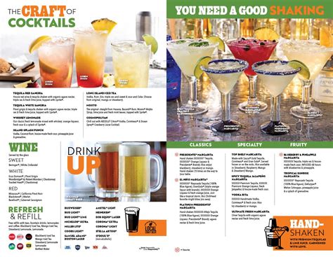 Chillis drink menu. Chili's Happy Hour is a fantastic offer to provide customers with selected menu items at heavily discounted prices, including food and drinks. During this special time, you can enjoy up to a 50% discount on various items, making it a great opportunity to indulge in delicious treats without breaking the bank. 