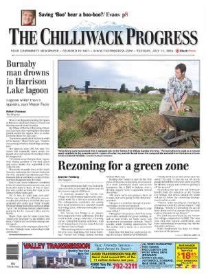 Chilliwack progress e edition today free.  Search for The largest online newspaper arc...