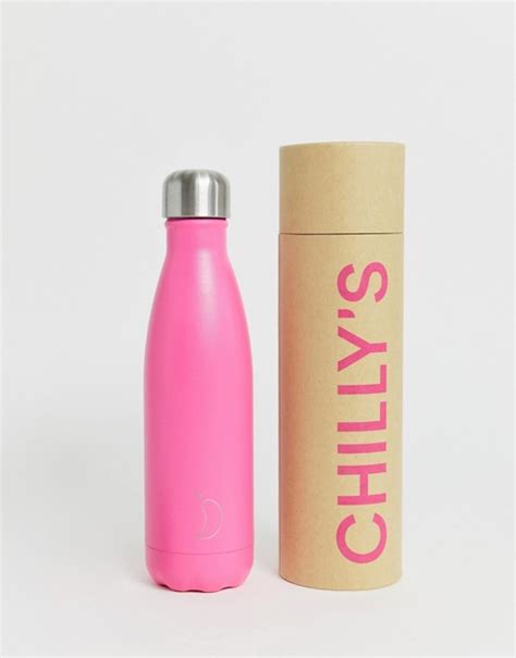 Chillys neon pink 500ml water bottle ASOS