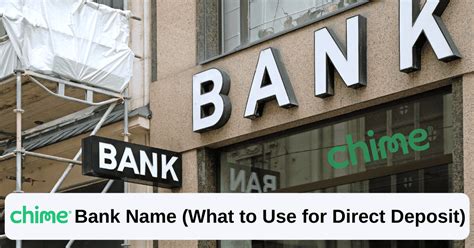 Chime bank name for direct deposit. Aug 24, 2023 ... Chime® is a financial technology company, not a bank. Banking services, credit, and debit card provided by The Bancorp Bank, N.A. or Stride Bank ... 