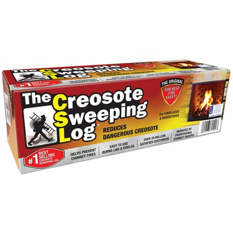 Chimney cleaning log. A Creosote Sweeping Log (CSL) contains minerals which actively help to dry out the creosote and tar, which subsequently reduces the risk of fire, and still enables the homeowner to enjoy the benefits of their fire during the cleaning process. It is essential to understand that a Creosote Sweeping Log is not a replacement for having a chimney ... 