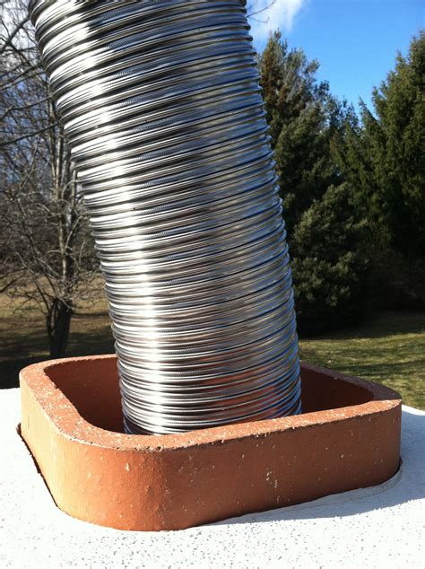 Chimney liner installation. You may have to remove the chimney damper, bricks or even "oval" the flue liner to fit though constricted spaces. You also need to choose the proper stainless steel alloy. For example, a 304 or 316 flexible stainless steel liner is acceptable for wood and pellet stoves. However, the 316 is the most common liner for oil or gas appliances due to ... 