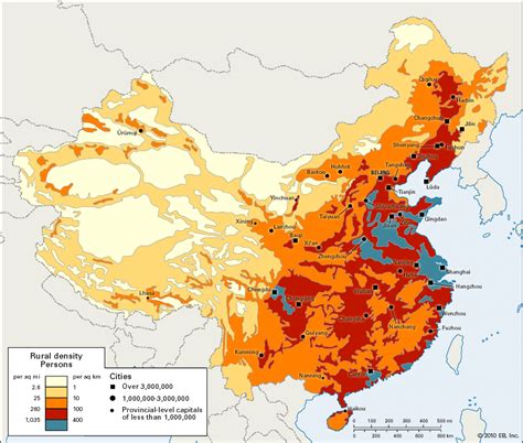 China - Population distribution Britannica