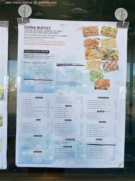 China Buffet menu - Frankfort KY 40601 - (877) 585-1085 - Allmenus