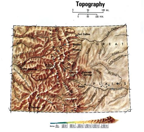 China Wall Topo Map in Park County, Colorado