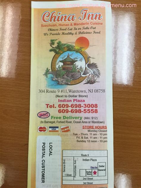 China inn menu waretown nj. 01/10/2019 - MenuPix User. Best Chinese food around! China Inn - View the menu for China Inn as well as maps, restaurant reviews for China Inn and other restaurants in … 