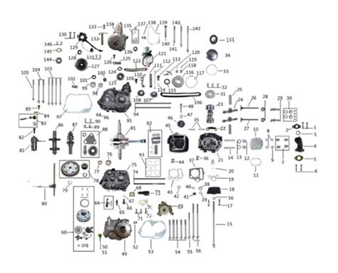 Chinese 110cc engine parts diagram. A "Chinese ATV wiring diagram 110cc" is a schematic or visual representation of the electrical circuitry of a 110cc All-Terrain Vehicle (ATV) that was manufactured in China. It shows the components of the circuit as simplified shapes and the power and signal connections between the devices. 