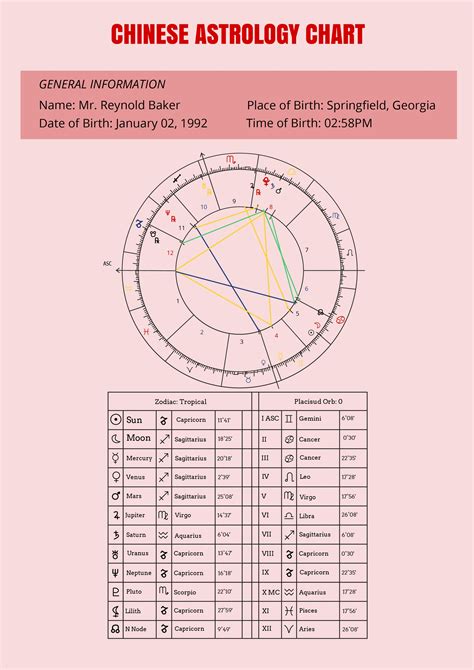 Chinese Astrology Natal Chart