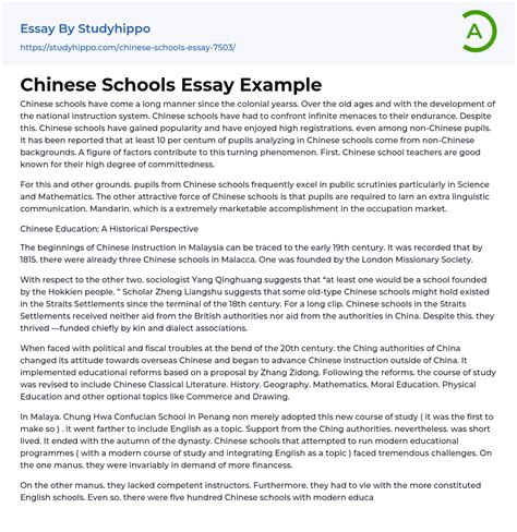 Chinese Essays - StudyHippo.com