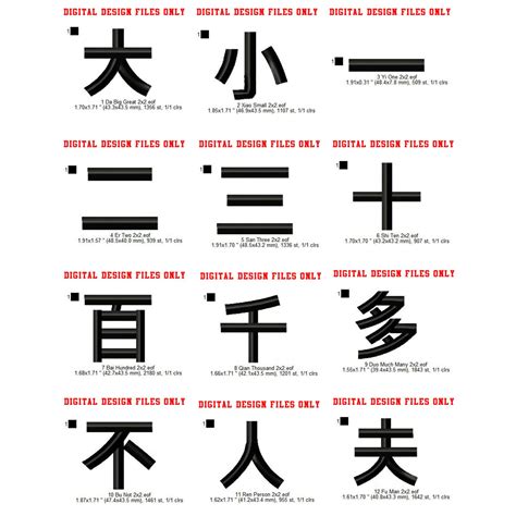 Chinese Mandarin Alphabets Machine Embroidery Digitized Design Etsy