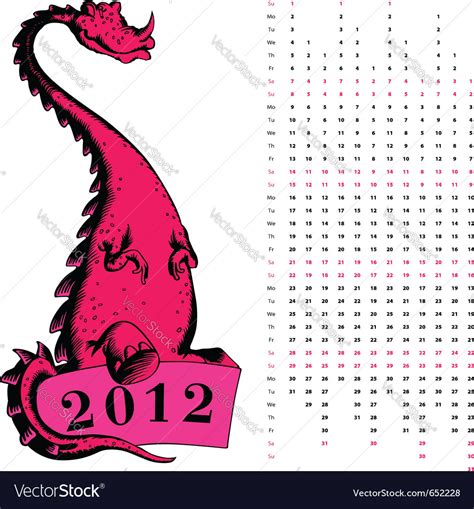 Chinese dragon calendars 2012 vector Vector Graphics Blog