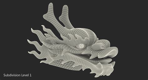 Chinese dragon head 3d model.  The model features a fully textured, detailed design that...