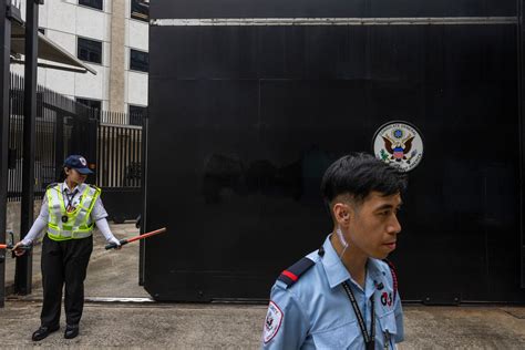 Chinese man arrested over graffiti at US Consulate in Hong Kong, police say