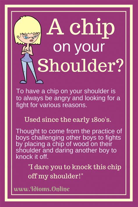 Chip On his shoulder : Phrases, Clichés, Expressions & Sayings