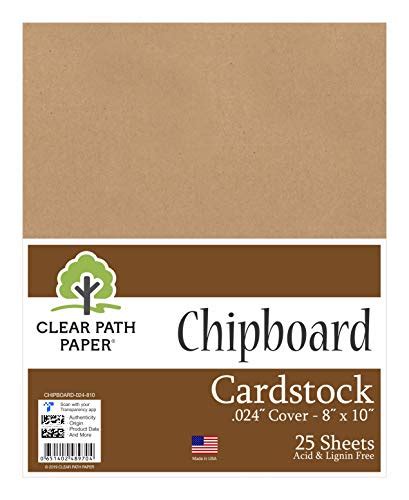 Chipboard - 8.5 x 11 inch - .024" Thick - 25 Sheets - Clear Path …