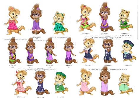 The Chipettes are a group of three female anthropomorphic chipmunk singers: Brittany, Jeanette, and Eleanor, alongside their new adoptive human mother, Beatrice Miller; they first appeared in the cartoon series Alvin and the Chipmunks in 1983.