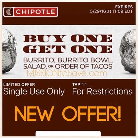 Welcome to our Chipotle coupons page, explore the latest verified chipotle.com discounts and promos for October 2023. Today, there is a total of 12 Chipotle coupons and discount deals. You can quickly filter today's Chipotle promo codes in order to find exclusive or verified offers.