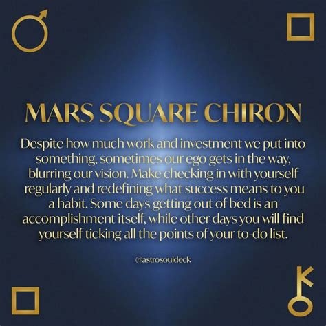 Mars and Chiron conjunct in the synastry chart This relationship brings optimism, energy and passion which has an empowering as well as healing quality for both Chiron person and Mars person. Mars person is drawn to Chiron person and sees Chiron person as unique, exciting and wise.. 