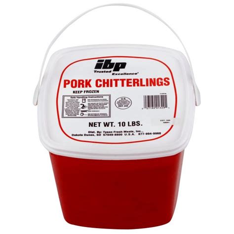 Chitlins where to buy. Cholesterol 170mg. Sodium 25mg. Protein 9g. *The % Daily Value (DV) tells you how much a nutrient in a serving of food contributes to a daily diet. 2,000 calories a day is used for general nutrition advice. Ingredients. Pork Chitterlings. Allergen Info. Derived From Pork and its Derivatives. Disclaimer. 