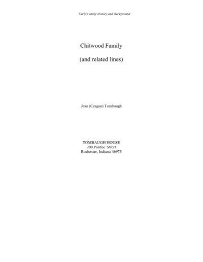 Chitwood Family (and Related Lines) - Google Books