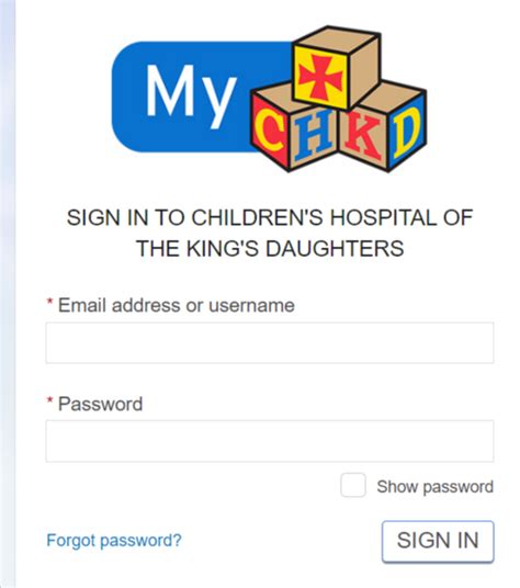 Once downloaded, simply sign in with your MyCHKD a