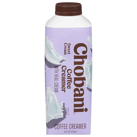 Chobani sweet cream. Add Chobani Coffee Creamer, Sweet Cream to Favorites. Add Chobani Coffee Creamer, Sweet Cream to Favorites. Dairy; Milk & Milk Substitutes; Creamers & Cold Foam; Chobani Coffee Creamer, Sweet Cream - 24 Fluid ounce . $5.49 was $5.99 $0.23/fl oz. Add to Cart. Share. Save for Later. Sale Information. Sales price valid from 1/31/2024 until 3/27 ... 