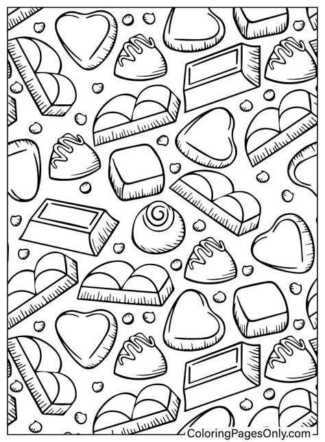 Chocolate Pattern Coloring Page Free Printable Coloring Pages